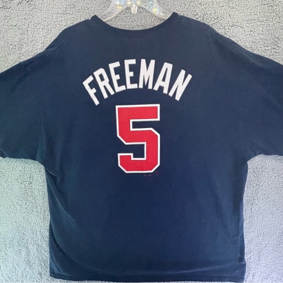 Atlanta Braves Graphic T-Shirt Freddie Freeman #5 Adult Men’s 2XL Navy Blue MLB - Picture 4 of 10